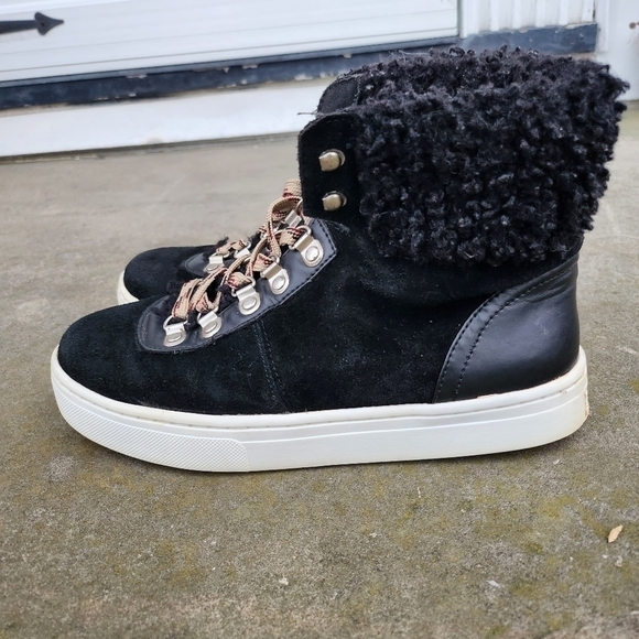 Sam Edelman Luther Shearling Sneaker Women 7 Shoes - Picture 1 of 9